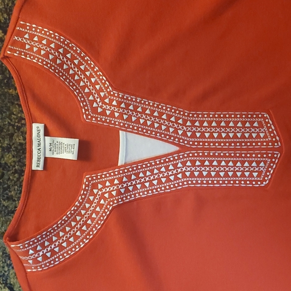 Rebecca Malone top size M Orange color brand new does not have a label - Picture 5 of 11